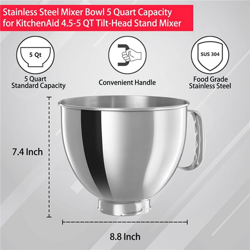 Kitchenaid Mixer Artisan 5Qt - A21T 3X Stainless Steel Mixer Bowl