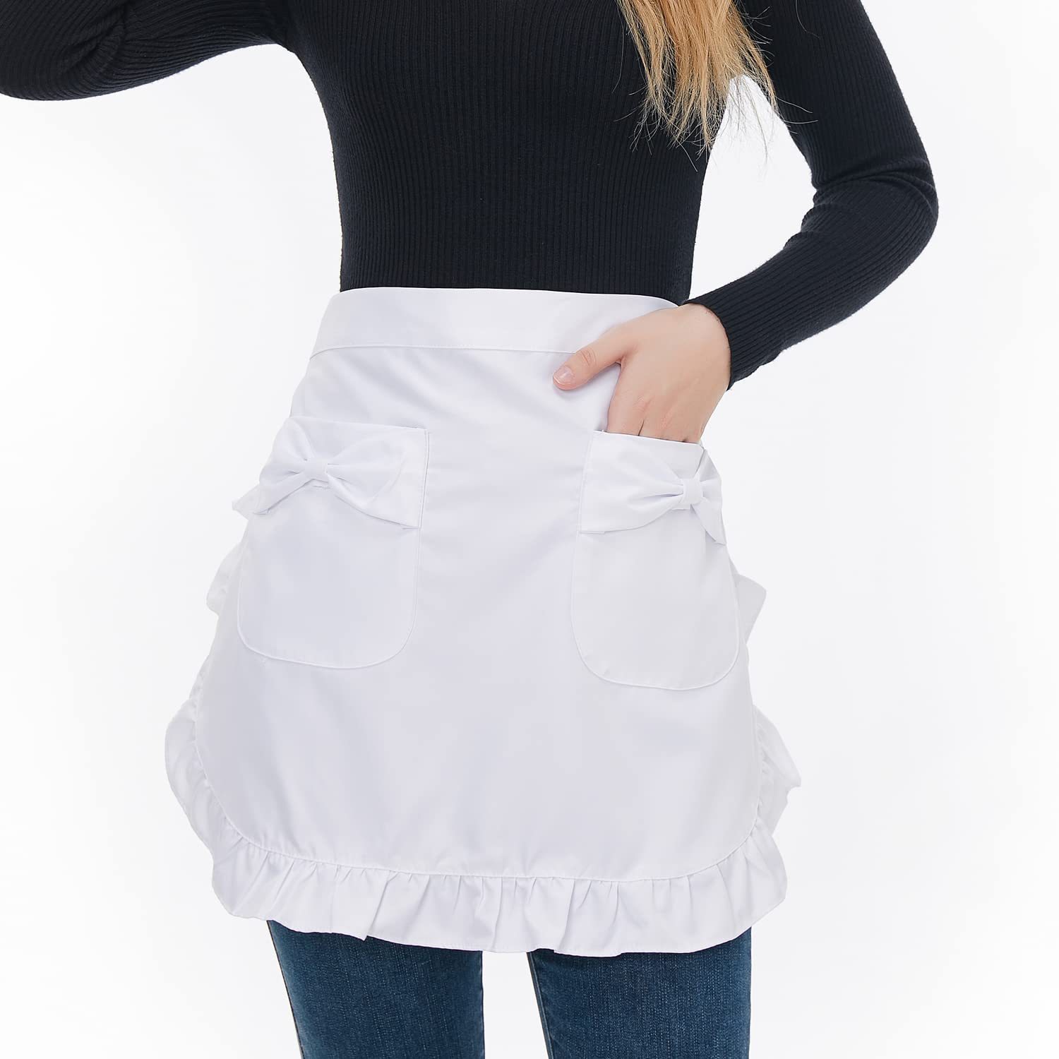 Home Cooking Work - Women Half Waist Apron Cooking Kitchen
