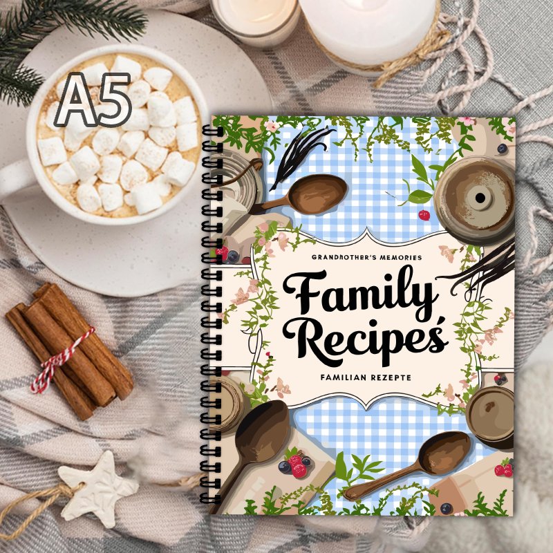 A5 Recipe Book, Blue Grid, Vin - đánh giá và giá Home Cooking Recipe