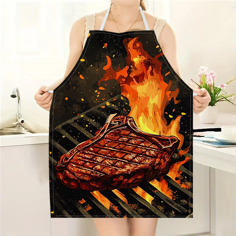 1pc BBQ Steak Apron with Flame - đánh giá và giá Home Cooking Work