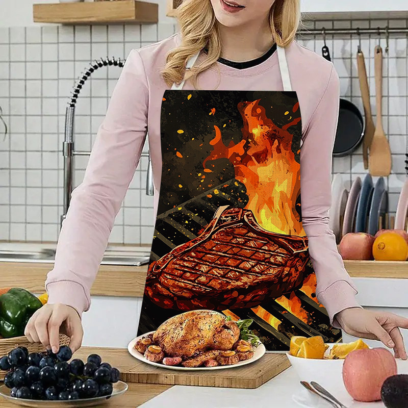 1pc BBQ Steak Apron with Flame - đánh giá và giá Home Cooking Work