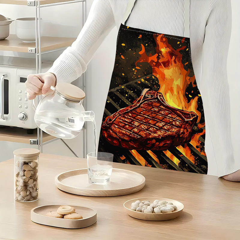 1pc BBQ Steak Apron with Flame - đánh giá và giá Home Cooking Work